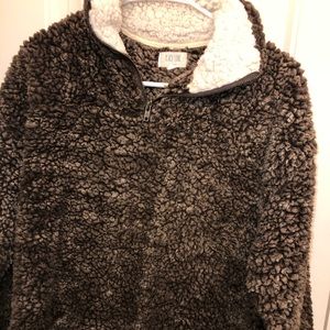 Fuzzy quarter zip